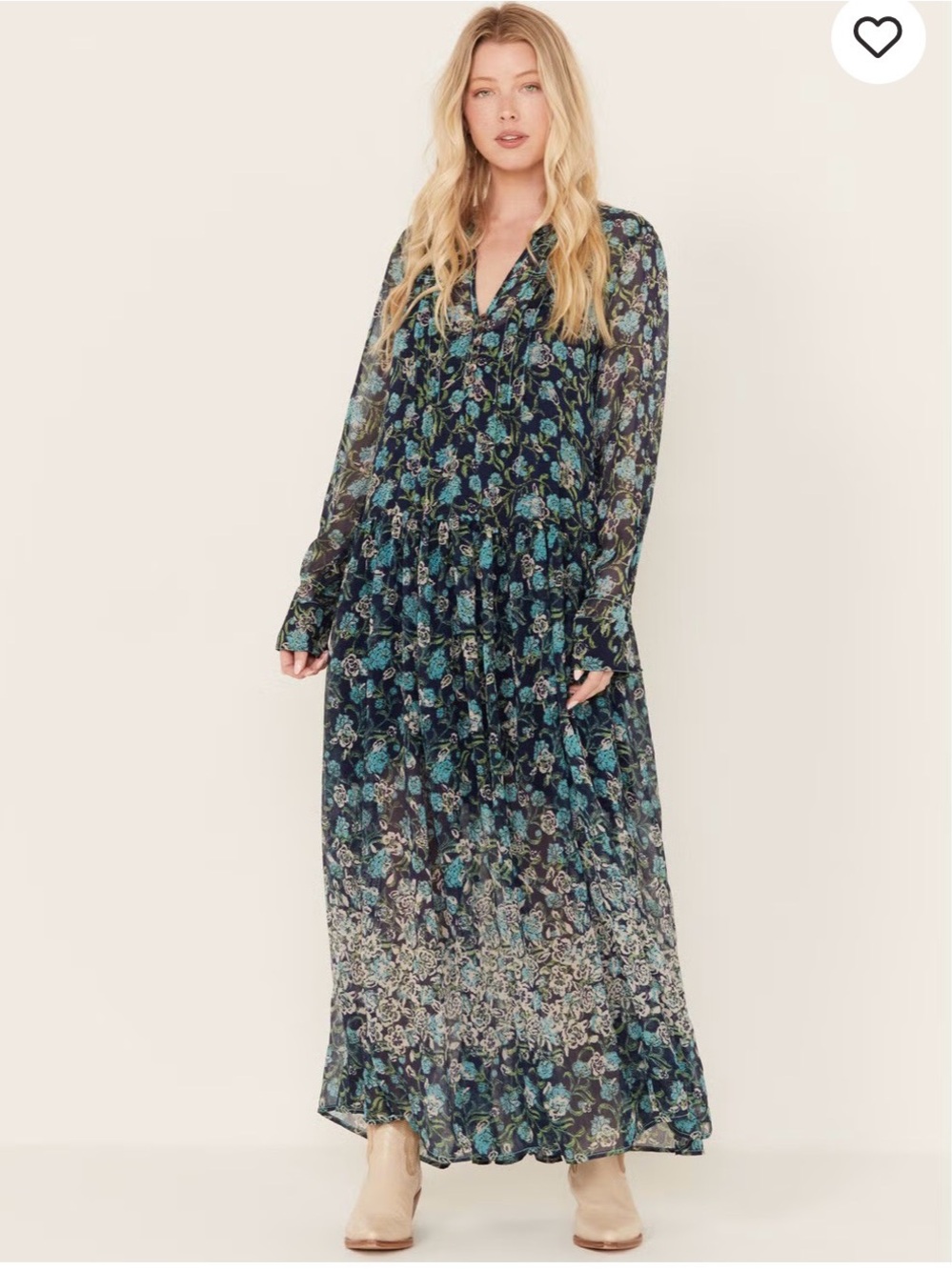 NWT Free People See it Through Black Floral Chiffon Lined (2pc)Maxi Dress Size M